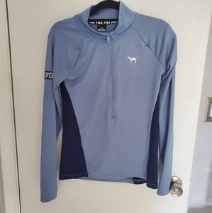 Victoria's Secret PINK ULTIMATE Deep Zip Pull Over Blue Bell XS Pre-love…